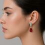 Pomegranate Red And Seafoam Earrings, thumbnail 2 of 11