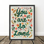 You Are So Loved Green Woodland Nursery Art Print, thumbnail 8 of 9