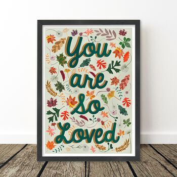 You Are So Loved Green Woodland Nursery Art Print, 8 of 9