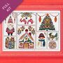 Christmas Folk Festive Embroidery Kit, thumbnail 1 of 6