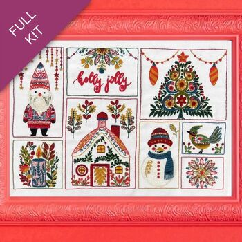 Christmas Folk Festive Embroidery Kit, 8 of 12
