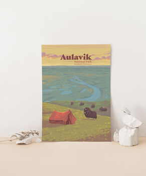 Aulavik National Park Canada Travel Poster Art Print, 3 of 8