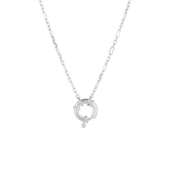 Large Lock Sterling Silver Chain Necklace, 3 of 6