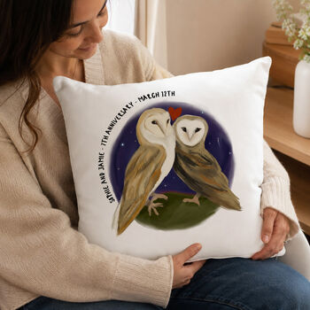 Anniversary Gift Cushion Featuring Monogamous Animals That Mate For Life, 4 of 11