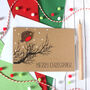 Personalised Merry Christmas Card With Robins, thumbnail 4 of 6