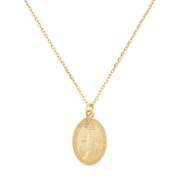 Dainty 14 K Gold Virgin Mary Choker Necklace, 2 of 8