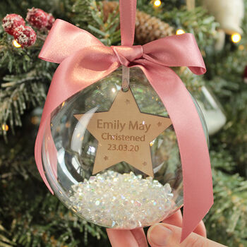 Personalised Christening Hanging Star Ornament, 2 of 7