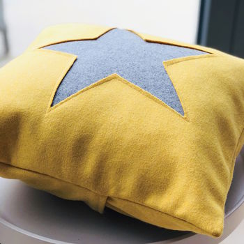 Vibrant Handmade Wool Cushion With Star, 8 of 9