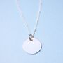 Blanca Sterling Silver Disc Minimal Necklace Ball Chain, thumbnail 3 of 4