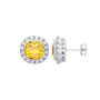 Verdure Halo Stud Sterling Silver Earrings, thumbnail 2 of 2