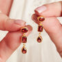 Red Garnet 18 K Gold And Silver Drop Earrings, thumbnail 3 of 12