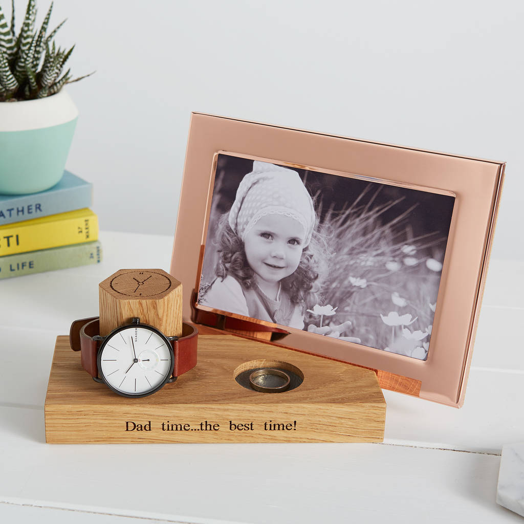 Personalised Bedside Watch Stand With Photo Frame, 1 of 9