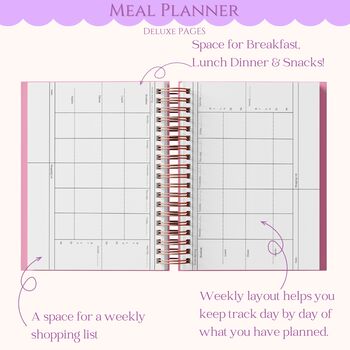 Personalised Luxury 2026 Weekly Diary| Planner| Mulberry Candy Stripe, 6 of 11