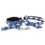 The Anglesey Blue Checked Nautical Dog Collar Bow Tie And Lead Set, thumbnail 6 of 9