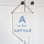 Personalised Initial And Name Hanging Wall Flag, thumbnail 3 of 5