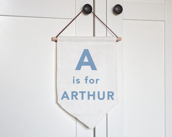 Personalised Initial And Name Hanging Wall Flag, 3 of 5