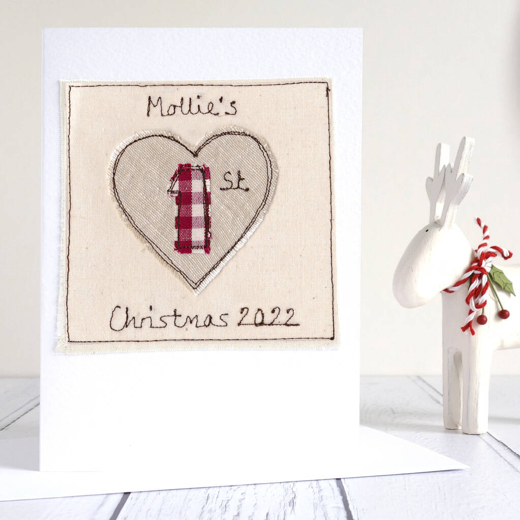 Personalised Heart 1st Christmas Card, 1 of 12