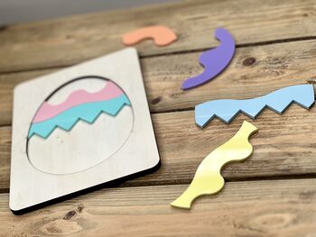 Wooden Easter Egg Puzzle With Acrylic Pieces, 3 of 4