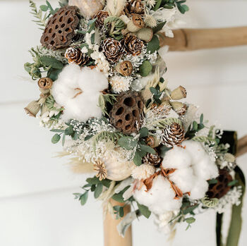 Winter White's Dried Flower Christmas Wreath, 2 of 6