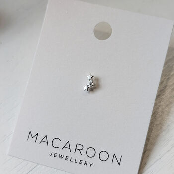 Sterling Silver Triple Star Helix Stud Earring, 3 of 7