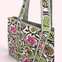 Green And Pink Floral Quilted Cotton Tote Bag, thumbnail 4 of 5