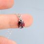 Sterling Silver Garnet Red Pear Cut Cz Necklace, thumbnail 6 of 12