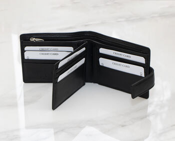 Personalised Leather Tri Fold Wallet With Rfid Gift, 9 of 12