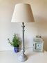 73cm Grey Wooden Table Bedside Lamp With Taupe Shade Home Decor, thumbnail 2 of 8