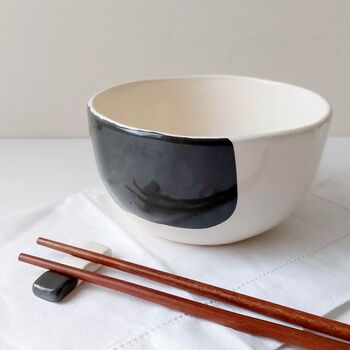 Handmade Bowl With Chopstick Rest And Chopsticks, 2 of 5