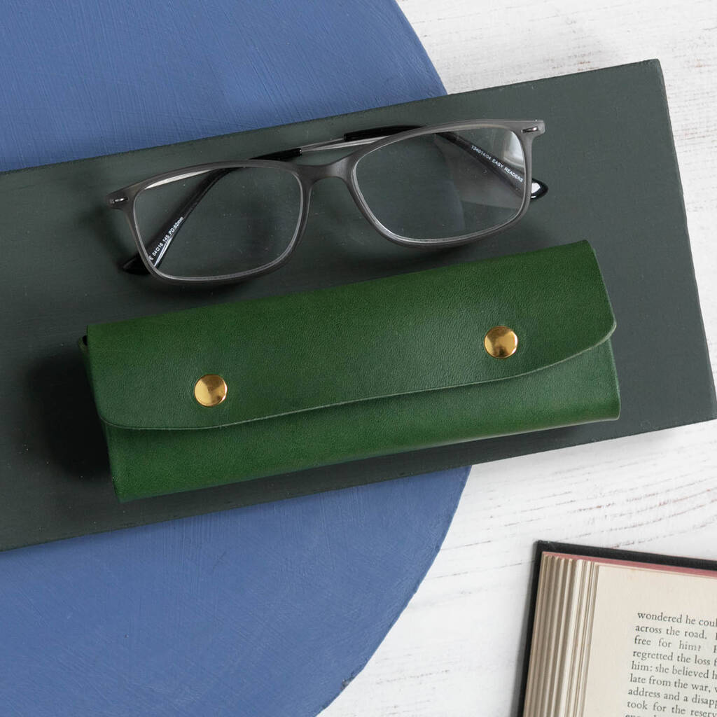 Personalised British Handmade Leather Glasses Case Gift Accessories Sunglasses & Eyewear Glasses Cases 