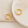 Mini 18ct Yellow Gold Plated Sleeper Hoop Earrings – 10mm, thumbnail 2 of 5
