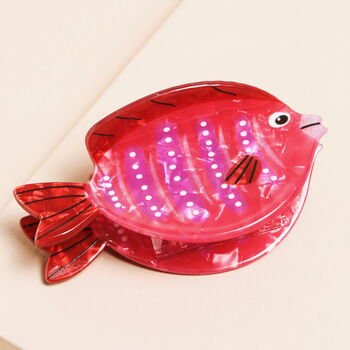 Large Pink And Purple Fish Hair Clip, 2 of 3