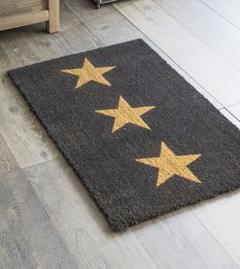 Doormats And Rugs Notonthehighstreet Charcoal Three Stars Doormat Rugs Doormats