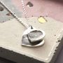 Double And Triple Fingerprint Heart Necklace, thumbnail 1 of 3
