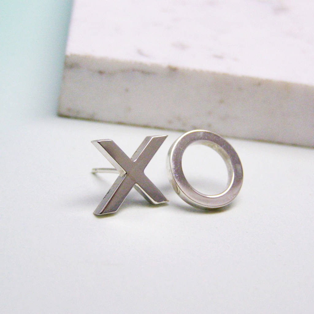 Sterling Silver Xo Earrings By Soremi Jewellery Notonthehighstreet Sterling Silver Xo Earrings