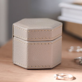Hexagonal Leather Ring Box Two Colours, 8 of 11