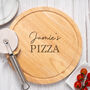 Personalised Name Large Round Wooden Pizza Board, thumbnail 3 of 3