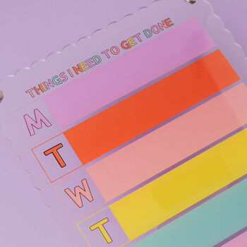 Colourful And Wipeable Wall Mounted Whiteboard Planner | One Week At A Time, 5 of 7