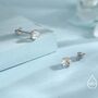 Sterling Silver Tiny Moonstone Stud Earrings, thumbnail 5 of 12