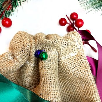 Hessian Jute Or Tartan Christmas Gift Bag Set, 4 of 6