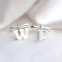 Sterling Silver Initial Letter Cufflinks, thumbnail 3 of 7