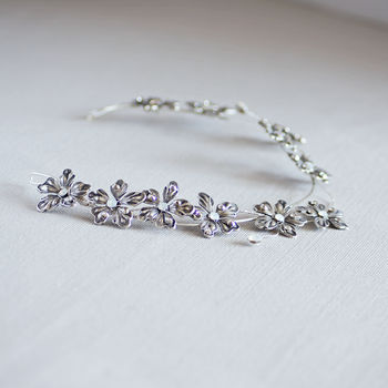 Flora Silver Bridal Headpiece, 9 of 10