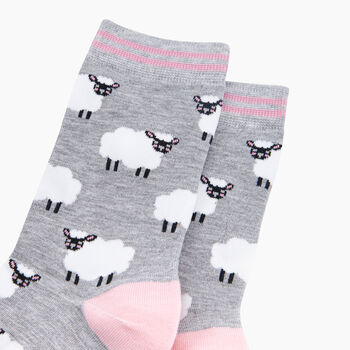 Sheep Bamboo Socks In Grey Marl, 2 of 4