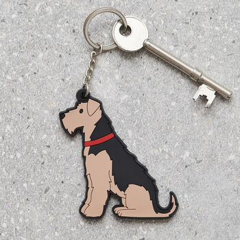 Airedale / Welsh Terrier Keyring Personalised Option, 4 of 4