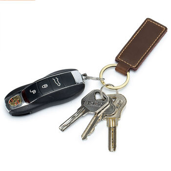 Personalized Leather Keychain Engraved Key Ring Gift, 7 of 8