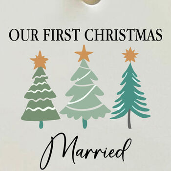 Personalised First Christmas Married Heart Decoration Keepsake Gift, 4 of 4