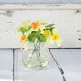 Artificial Daffodils In Glass Vase, thumbnail 1 of 6