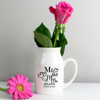 Personalised Mr And Mrs Flower Jug Vase, 2 of 4