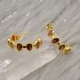 Garnet Sterling Silver Hoop Earrings, thumbnail 6 of 7