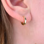 Gold Mini Cz Star Huggie Hoop Earrings, thumbnail 1 of 8